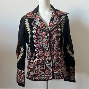 Vintage Paparazzi embroidered corduroy jacket.